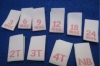 100pcs High Density Woven Size Labels ( Hot Pink letter on Pink background)